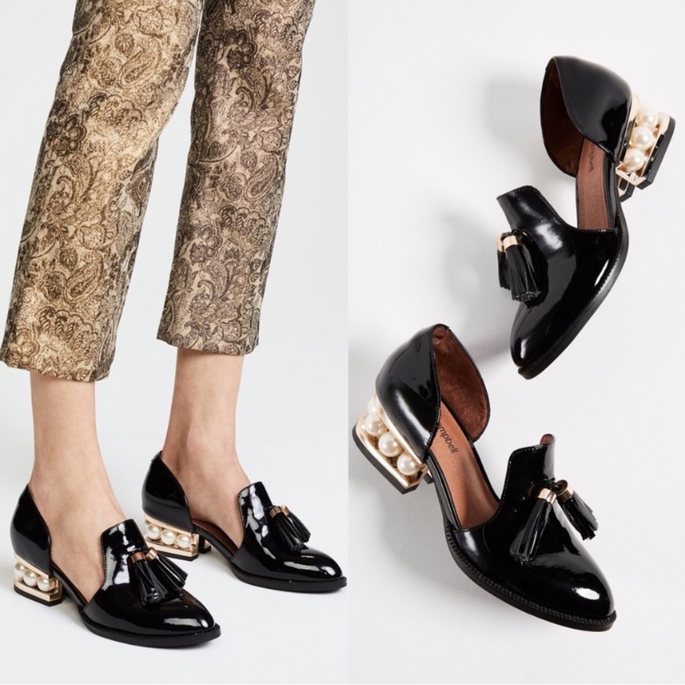 Jeffrey Campbell Civil Pearl Heel Leather Loafer